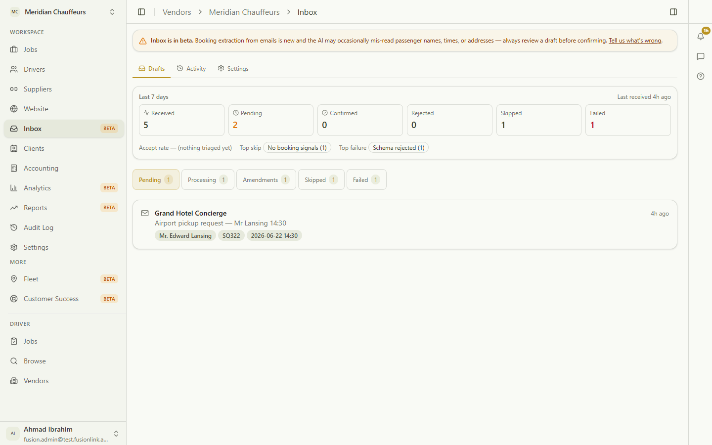 Turn emails into bookings — step 1: Open the inbox